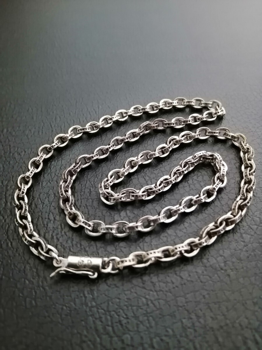 55センチ ペーパーチェーン ネックレス 真鍮 アクセサリー シルバーチェーンネックレス_画像1