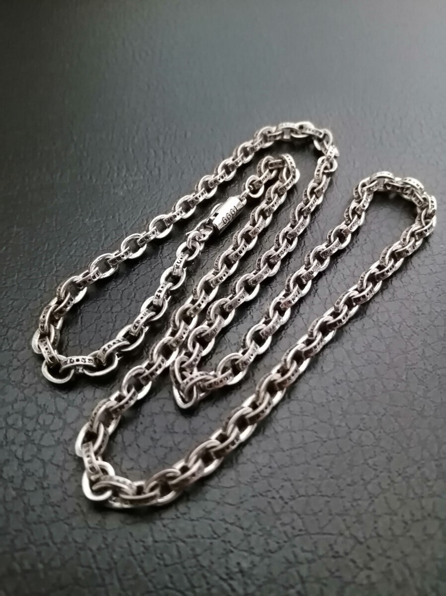 55センチ ペーパーチェーン ネックレス 真鍮 アクセサリー シルバーチェーンネックレス_画像2