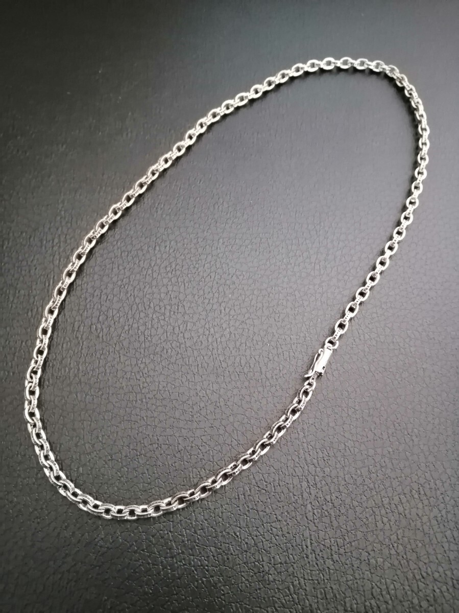55センチ ペーパーチェーン ネックレス 真鍮 アクセサリー シルバーチェーンネックレス_画像4