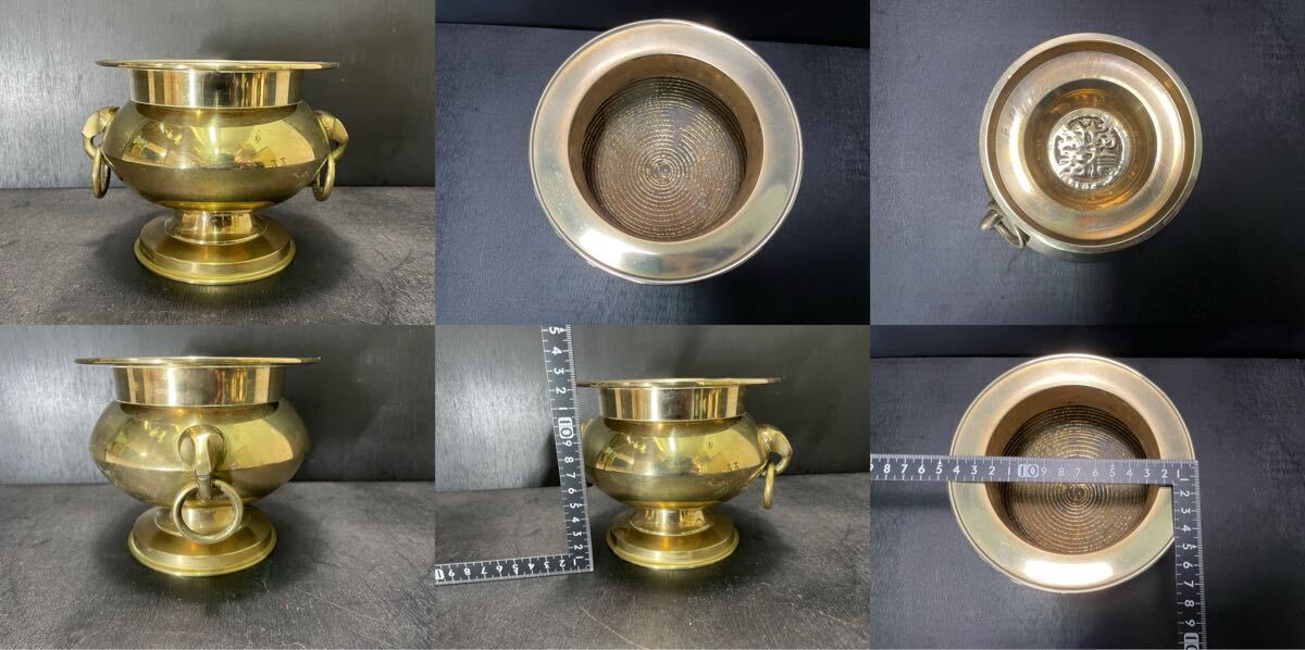仏具 まとめ 花立 燭台 ろうそく立て 火たて 香炉 仏壇 仏教 真鍮 _画像3