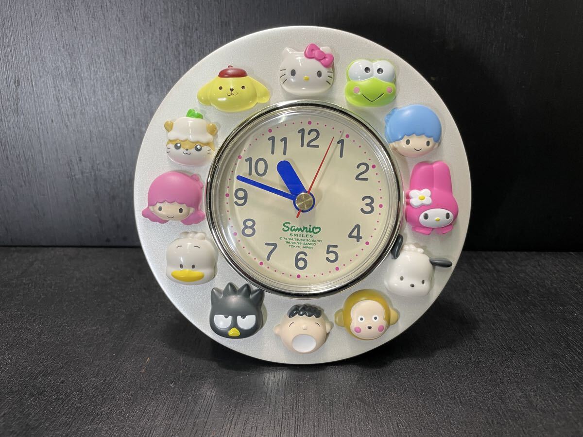 サンリオ キャラクター レリーフ クロック 置き時計 ハローキティ キキララ けろっぴ マイメロ 1999年 希少 コレクション 長期保管品_画像2