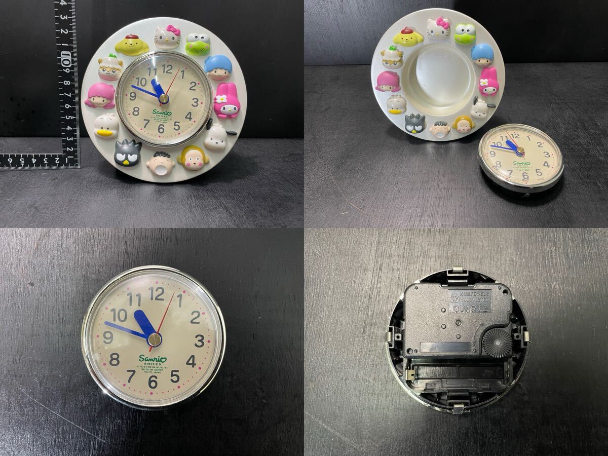 サンリオ キャラクター レリーフ クロック 置き時計 ハローキティ キキララ けろっぴ マイメロ 1999年 希少 コレクション 長期保管品_画像8