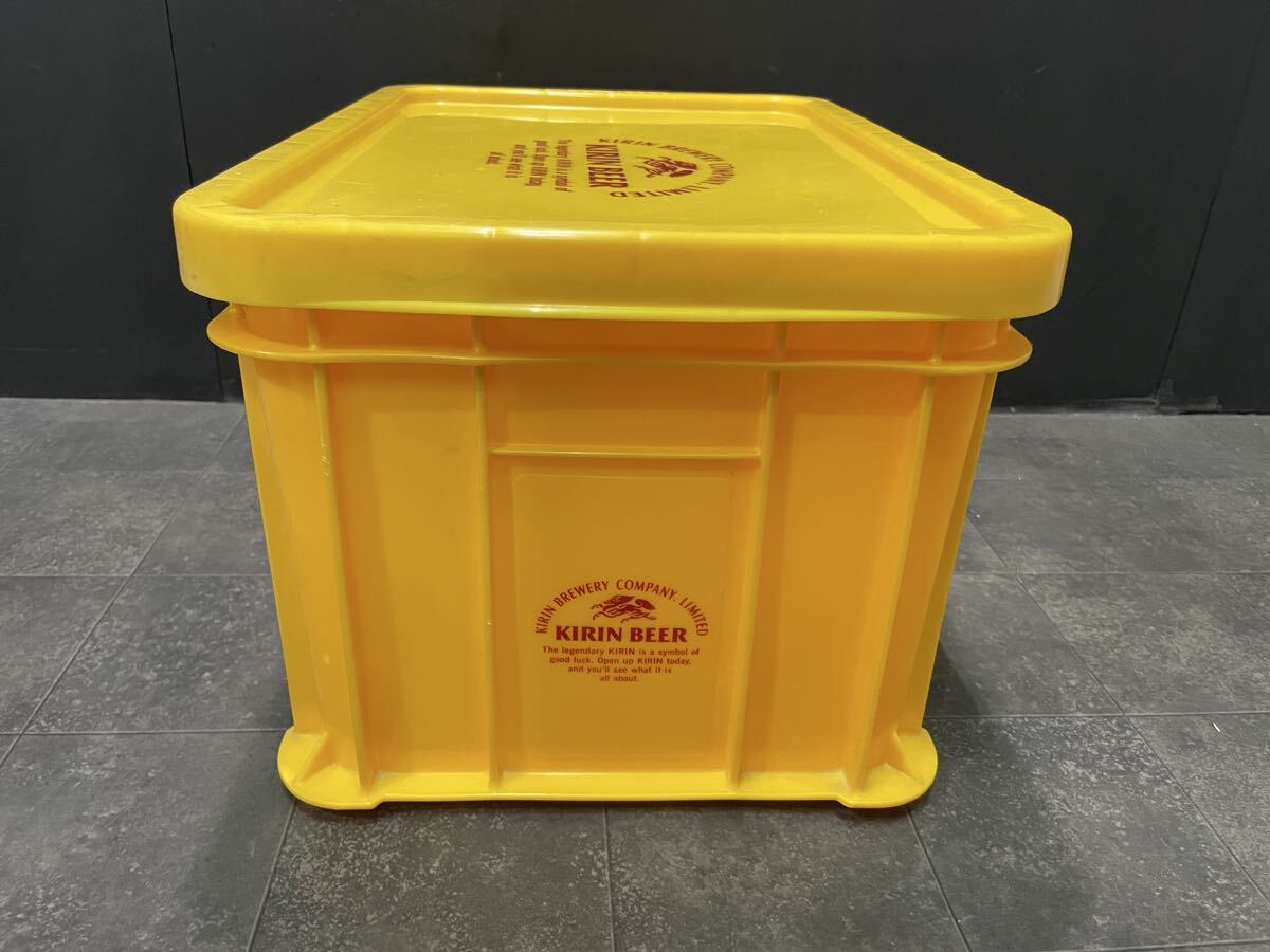 昭和レトロ キリンビール 蓋付 コンテナ ケース ビールケース プラスチック製収納箱 KIRIN インテリア コレクション_画像3