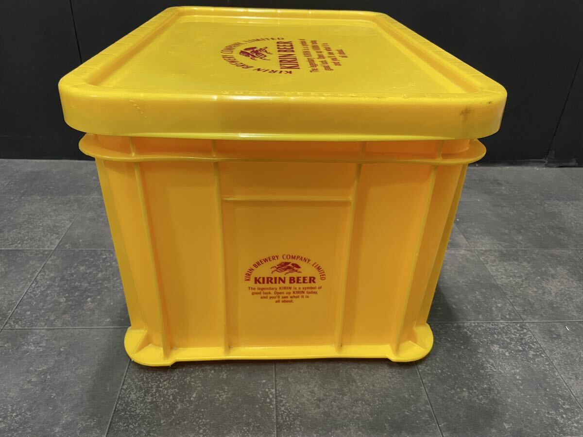 昭和レトロ キリンビール 蓋付 コンテナ ケース ビールケース プラスチック製収納箱 KIRIN インテリア コレクション_画像4