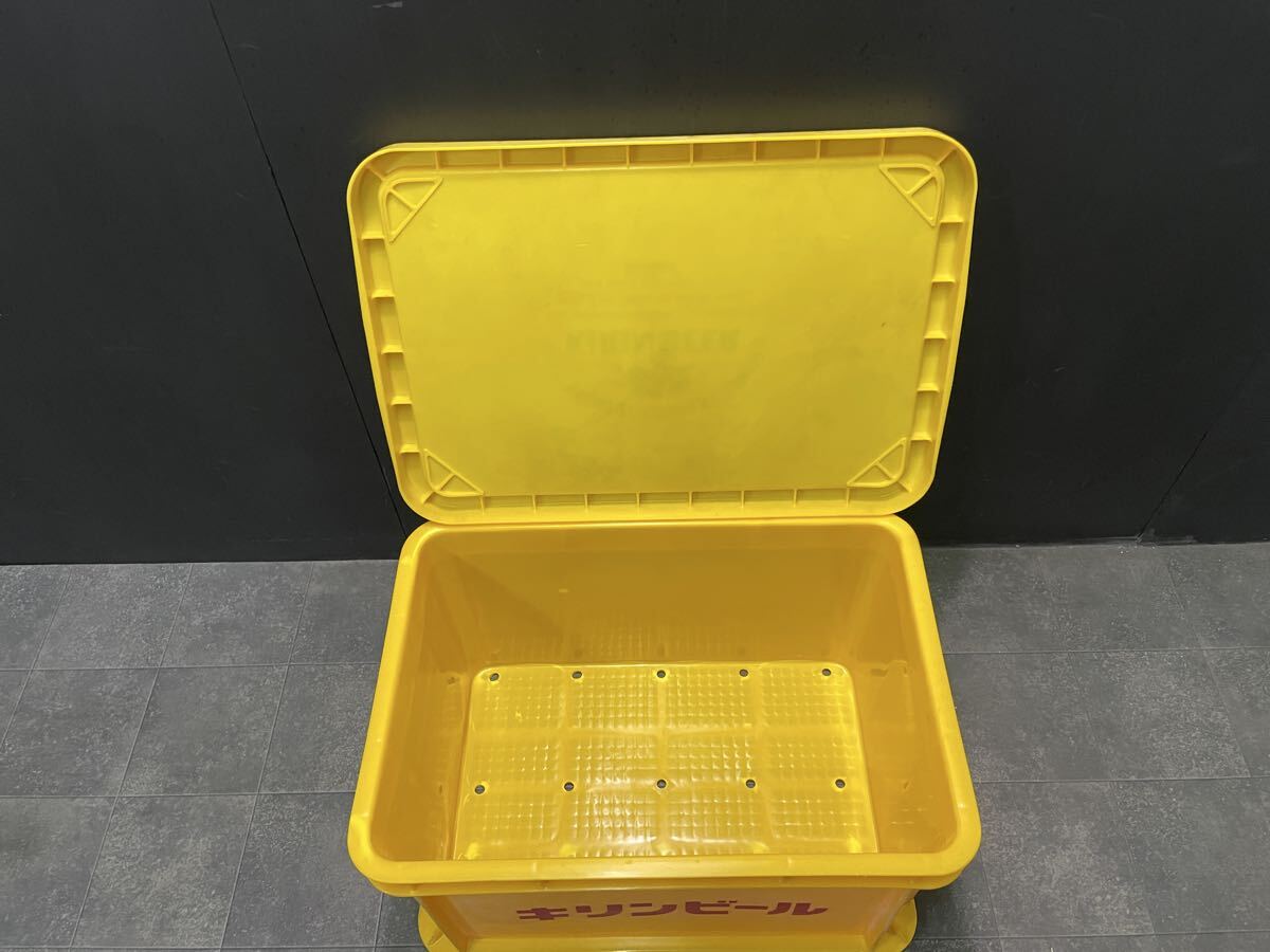 昭和レトロ キリンビール 蓋付 コンテナ ケース ビールケース プラスチック製収納箱 KIRIN インテリア コレクション_画像6