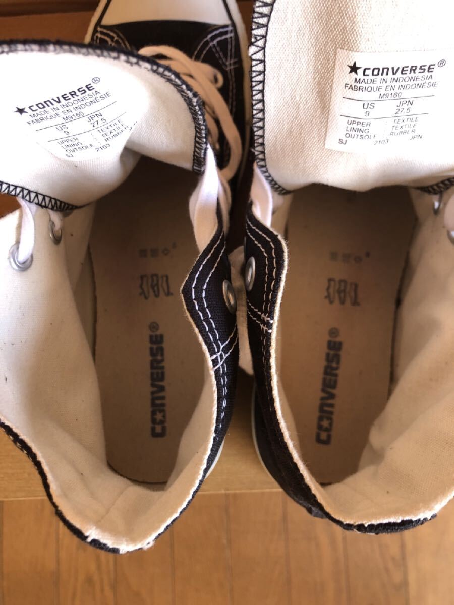 CONVERSE コンバース オールスター ブラック ハイカット サイズ9インチ 27.5センチ中古品_画像9
