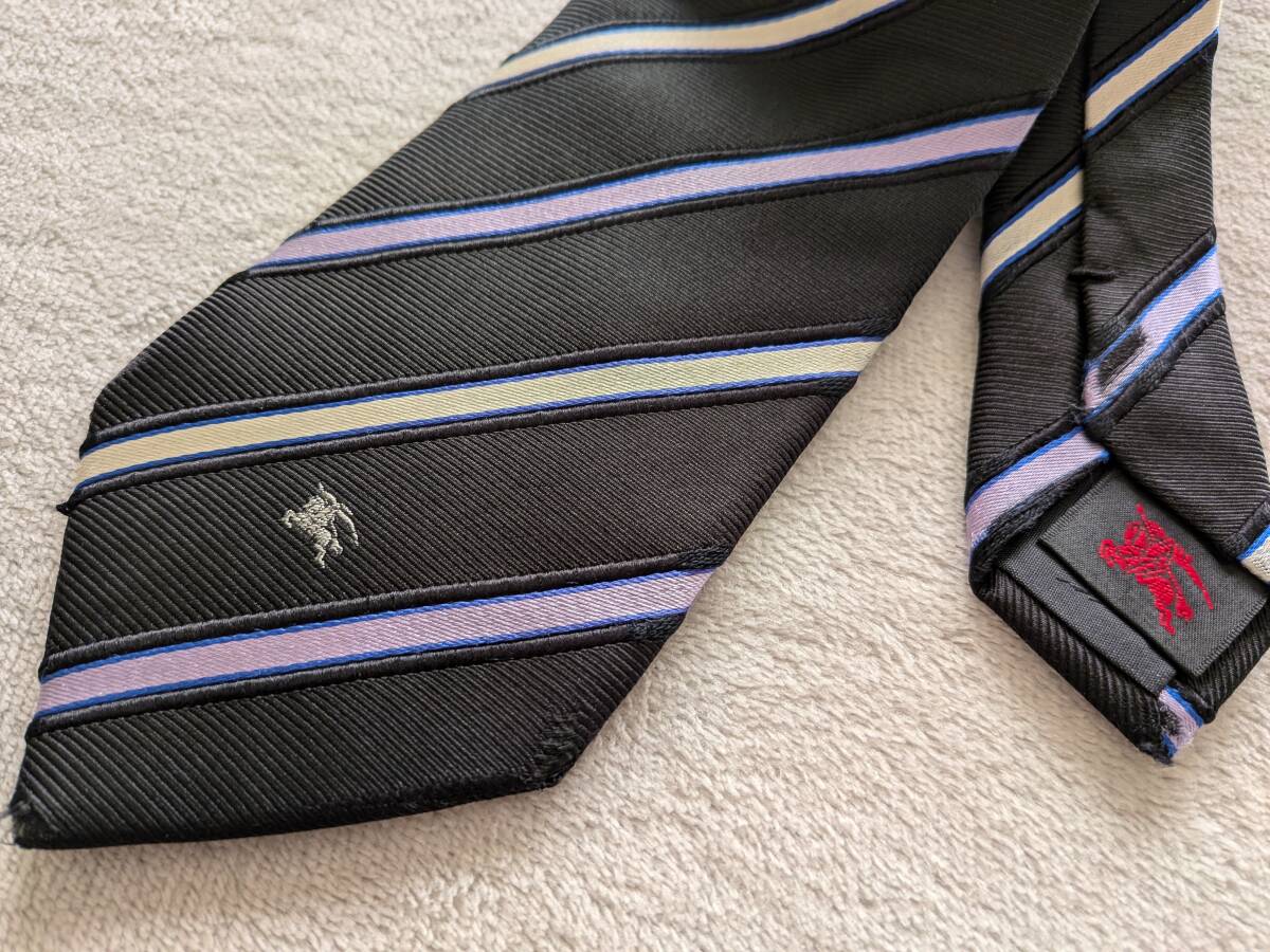送料無料! バーバリーブラックレーベル シルクネクタイ ストライプ BURBERRY BLACKLABEL_画像4