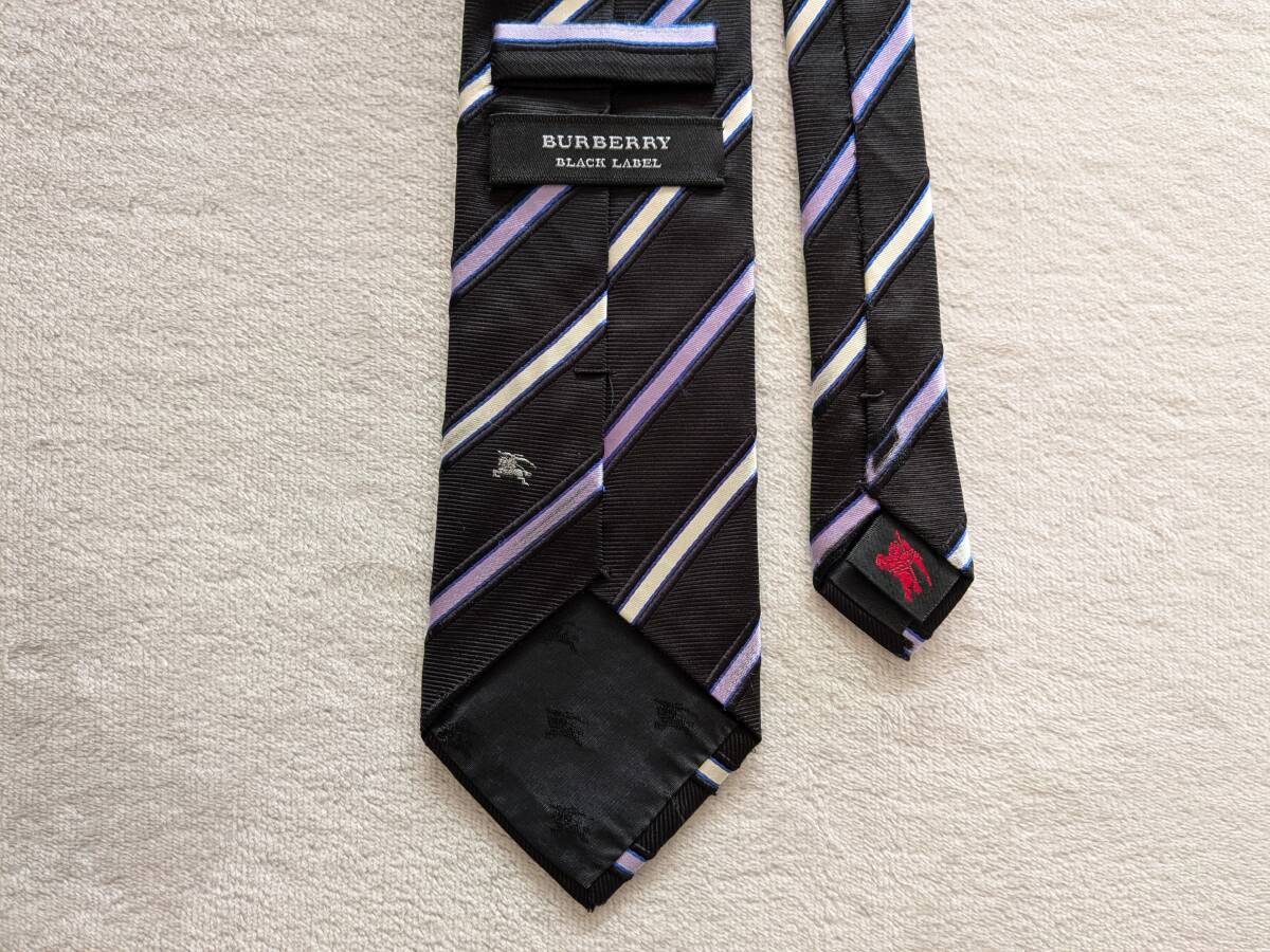 送料無料! バーバリーブラックレーベル シルクネクタイ ストライプ BURBERRY BLACKLABEL_画像5