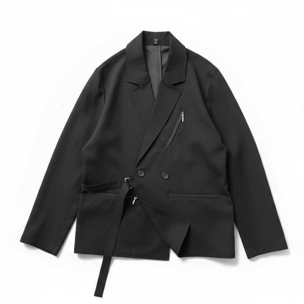 美品　NO ID. タイロッケン テーラードジャケット　ブラック　シルバー　２_画像1