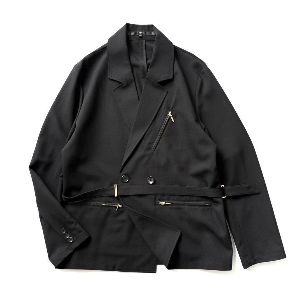 美品　NO ID. タイロッケン テーラードジャケット　ブラック　シルバー　２_画像2