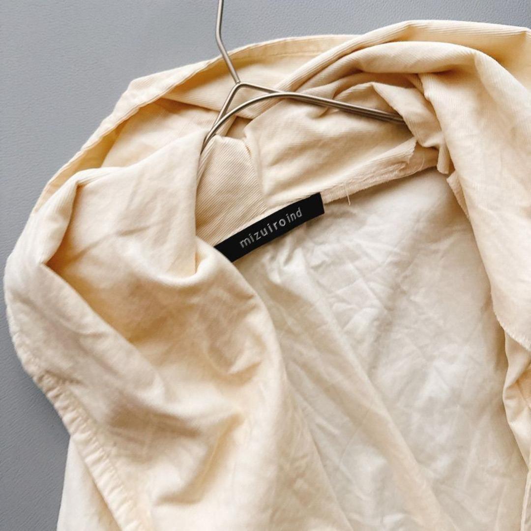 美品　mizuiro ind フーデッドロングコート ガウン　生成り 日本製_画像3