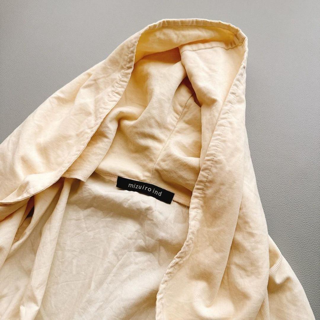 美品　mizuiro ind フーデッドロングコート ガウン　生成り 日本製_画像7