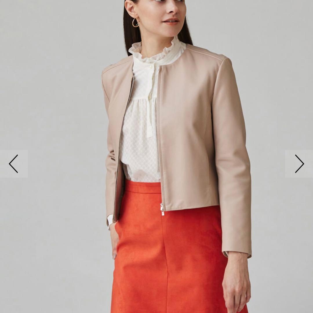 トゥモローランド　ラムレザージャケット ノーカラー　羊革　M ボールジィ　美品_画像1