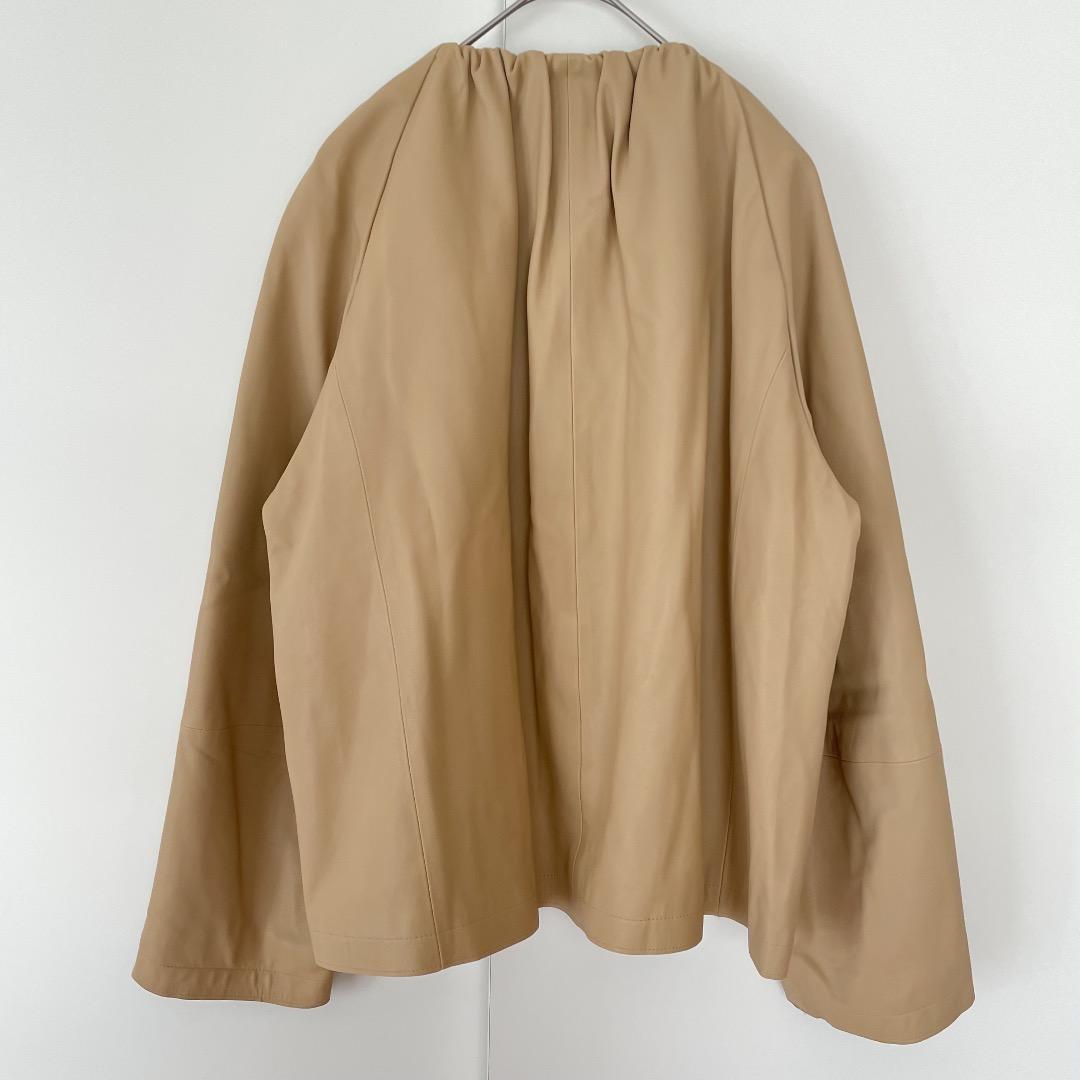 トゥモローランド　ラムレザージャケット ノーカラー　羊革　M ボールジィ　美品_画像3