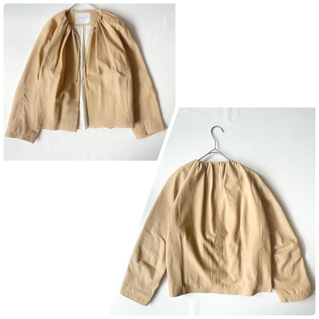 トゥモローランド　ラムレザージャケット ノーカラー　羊革　M ボールジィ　美品_画像4