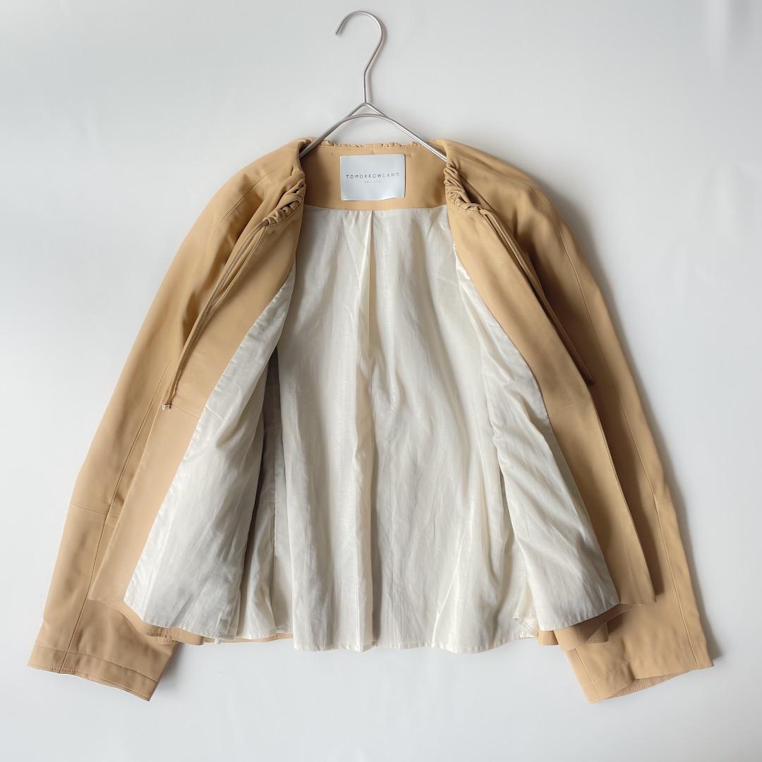 トゥモローランド　ラムレザージャケット ノーカラー　羊革　M ボールジィ　美品_画像5