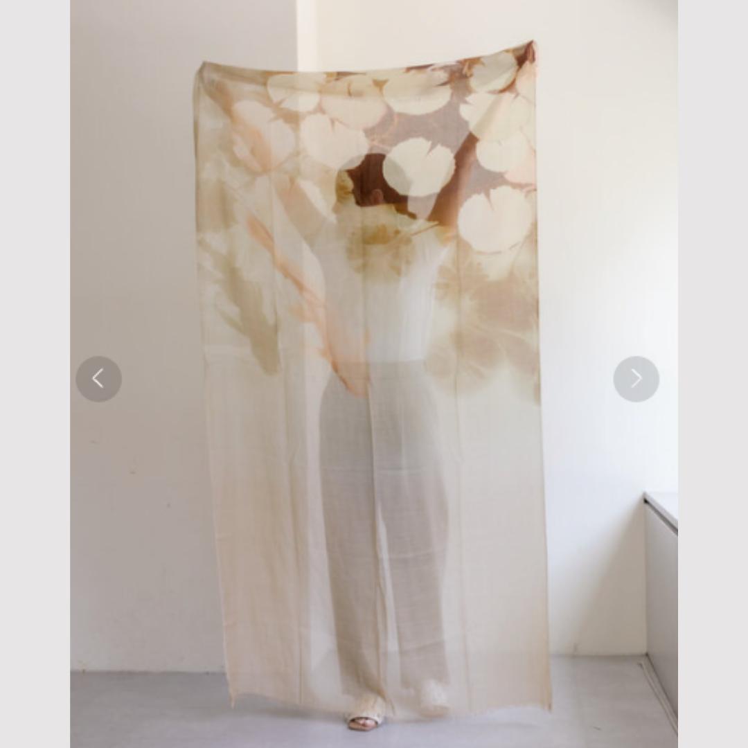 新品タグ付 イアパピヨネ 別注PYAAR 大判ストール 水彩柄 ピーアール_画像1