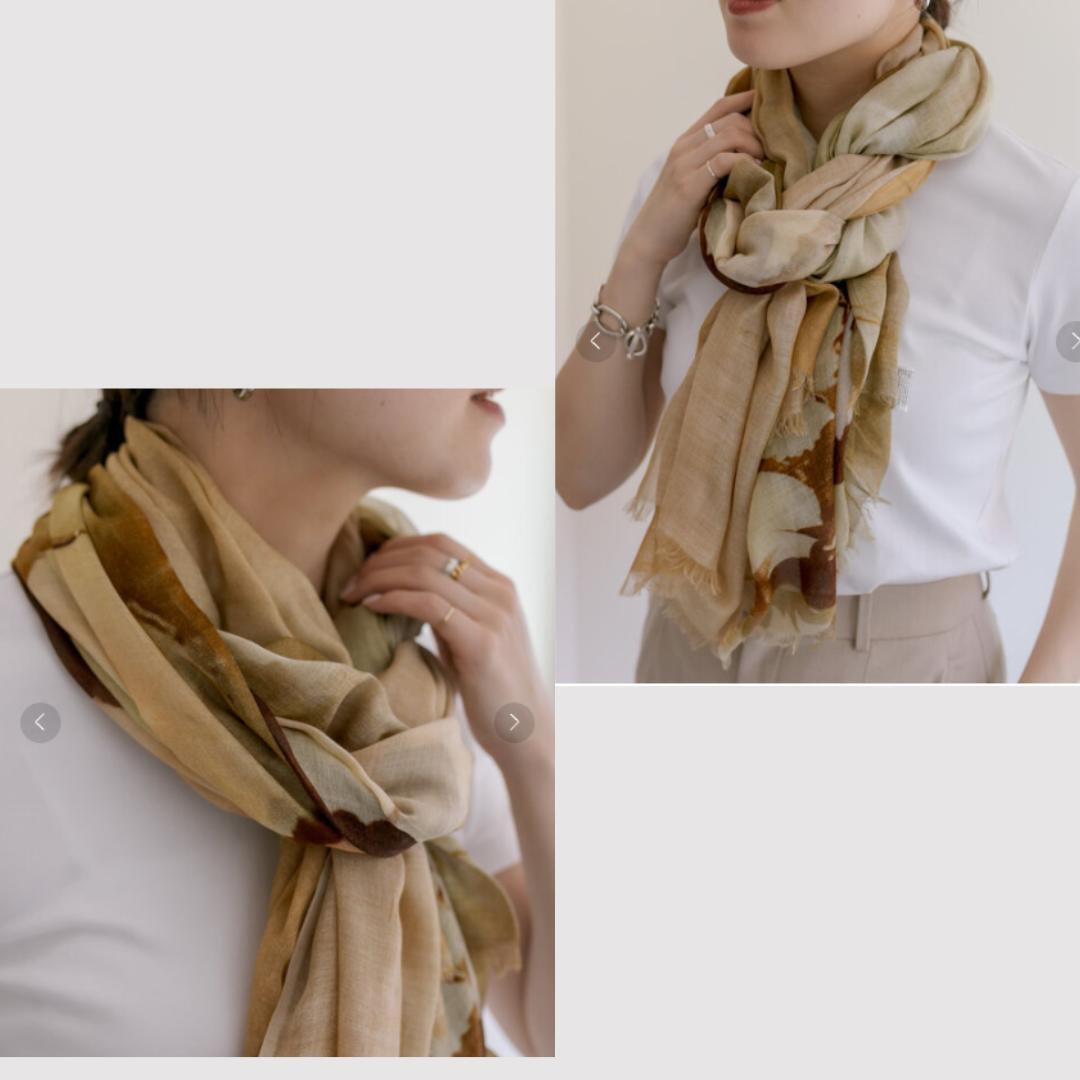 新品タグ付 イアパピヨネ 別注PYAAR 大判ストール 水彩柄 ピーアール_画像4