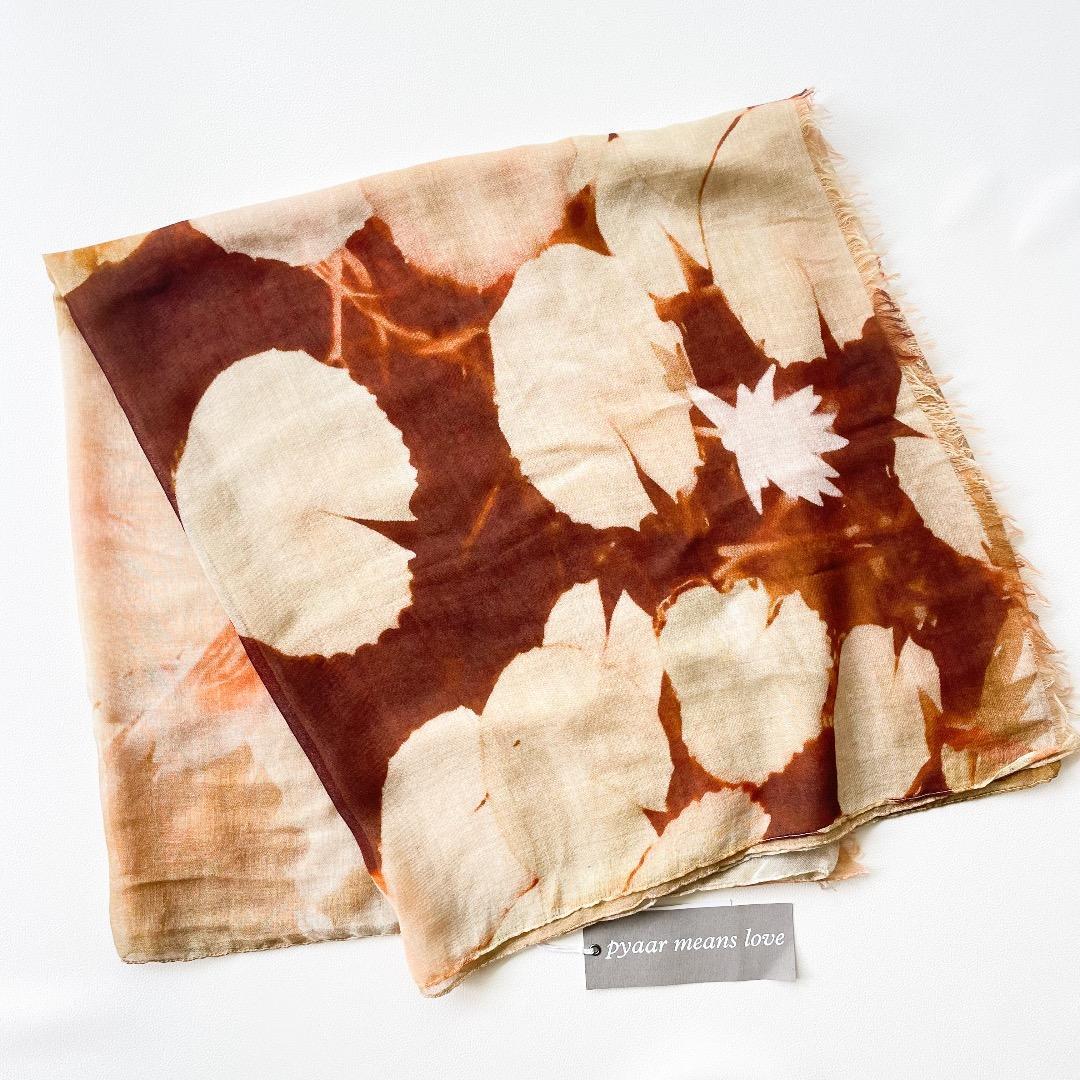 新品タグ付 イアパピヨネ 別注PYAAR 大判ストール 水彩柄 ピーアール_画像5