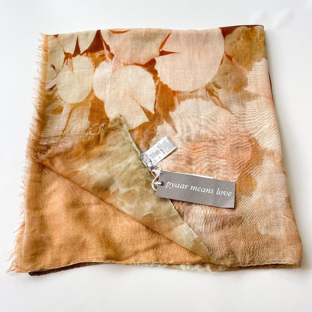 新品タグ付 イアパピヨネ 別注PYAAR 大判ストール 水彩柄 ピーアール_画像6