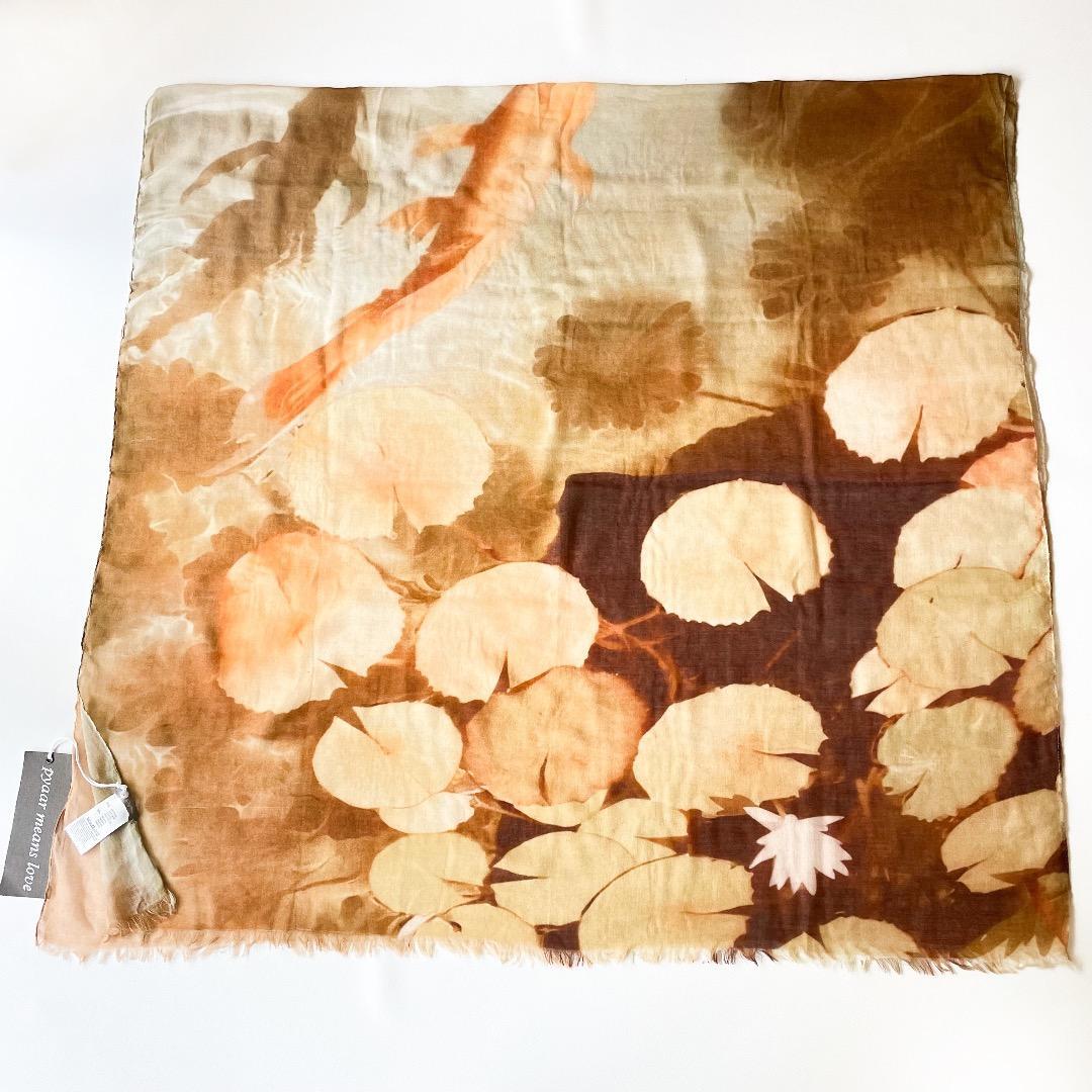 新品タグ付 イアパピヨネ 別注PYAAR 大判ストール 水彩柄 ピーアール_画像8