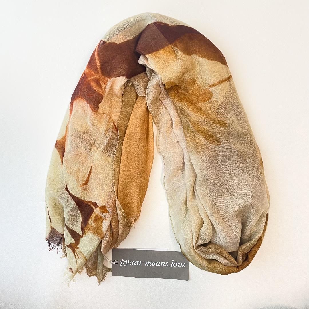 新品タグ付 イアパピヨネ 別注PYAAR 大判ストール 水彩柄 ピーアール_画像10