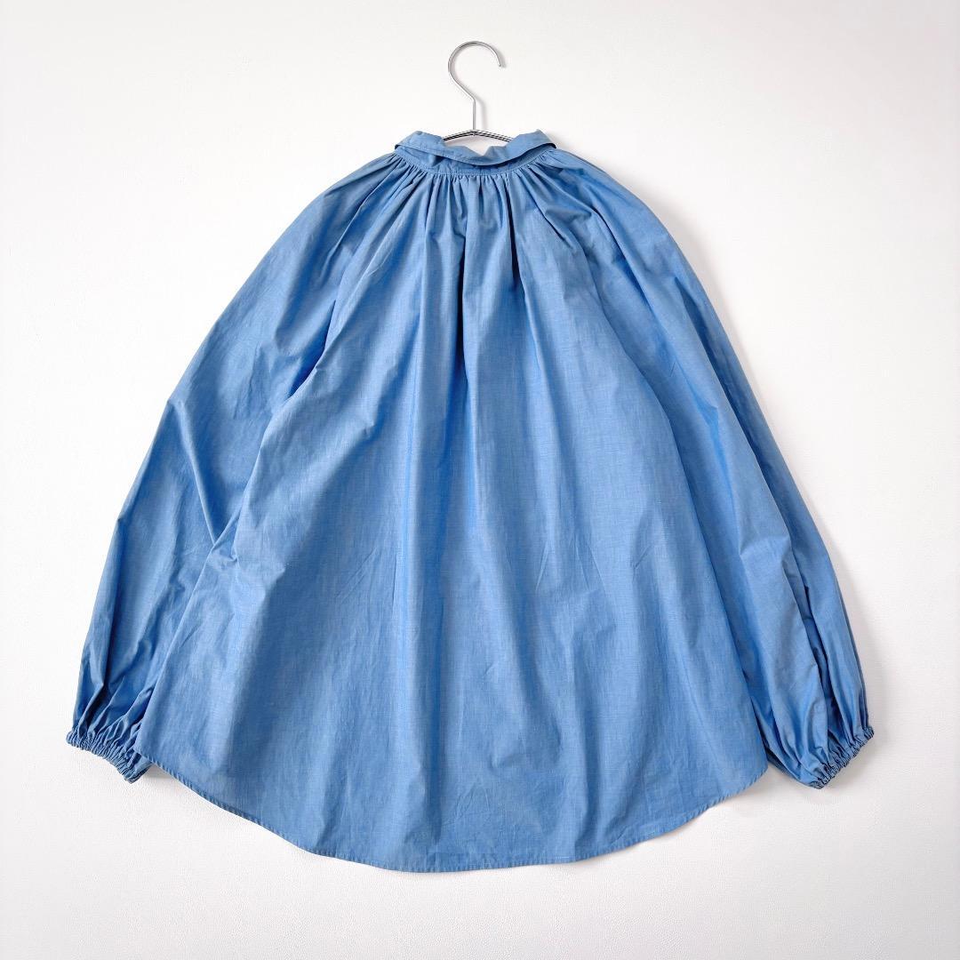23SS 美品　RonHerman ボウタイブラウス コットン 水色 ふんわり袖_画像5