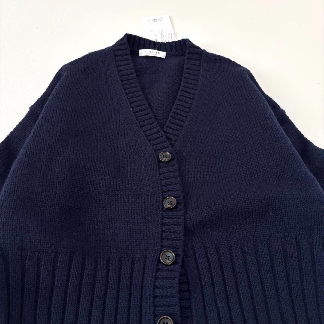 タグ付き　TOMORROWLAND　マカフィー　ラムカシミヤ　カーディガン　紺_画像5