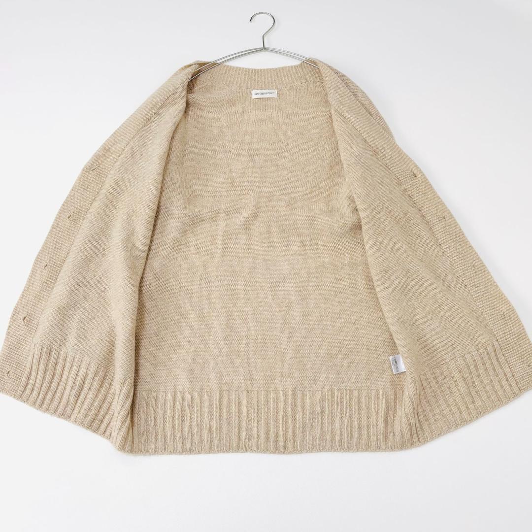 美品　INED イネド　Vネックカーディガン ベージュ ウール　軽量　ふわり　M_画像5