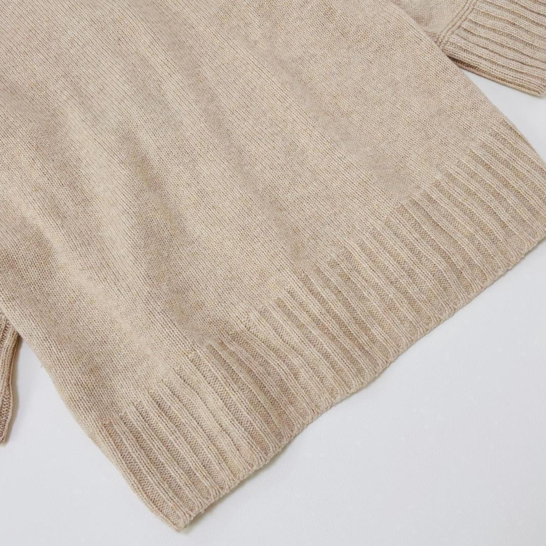 美品　INED イネド　Vネックカーディガン ベージュ ウール　軽量　ふわり　M_画像8