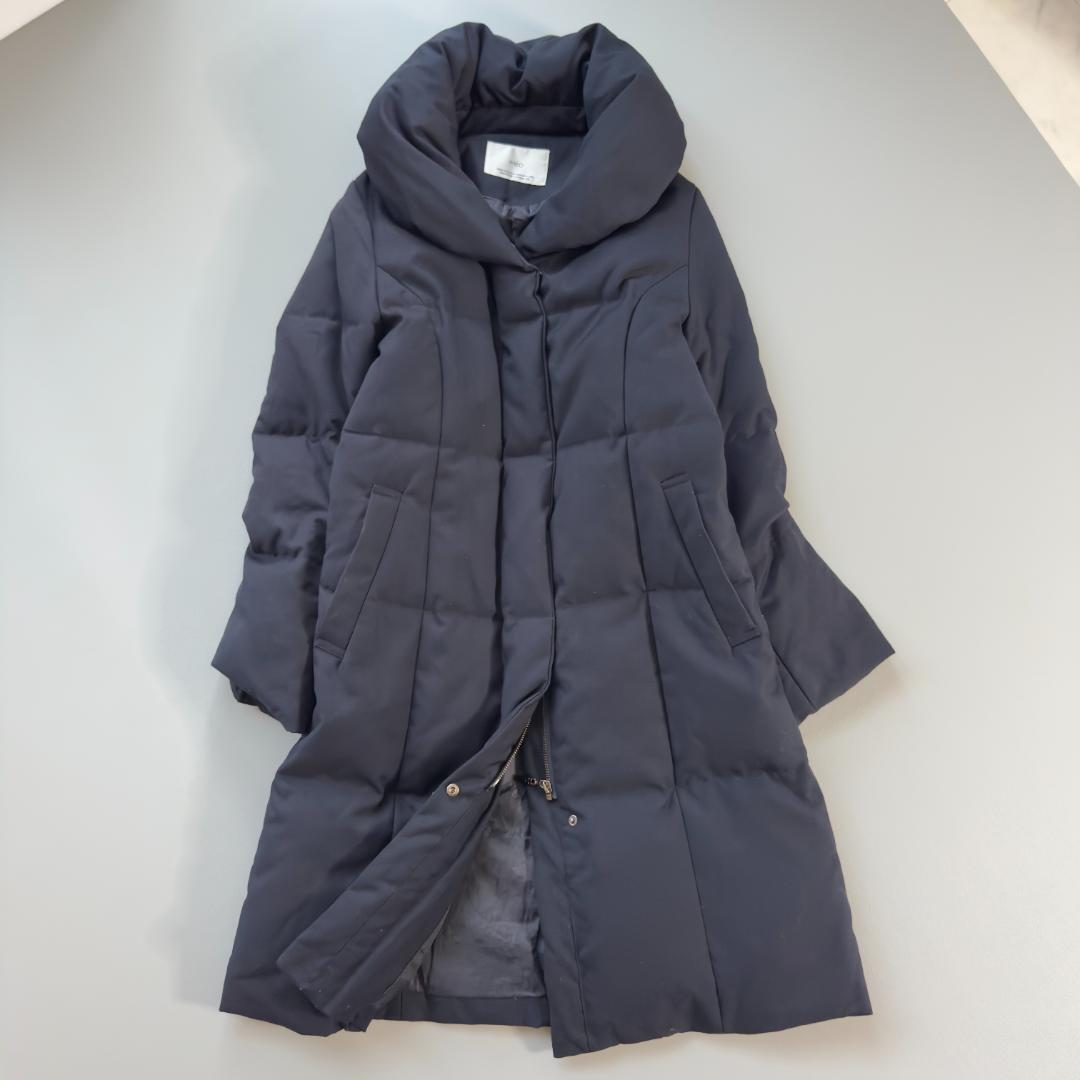 イネド　INED ダウンコート ネイビー　ショールカラー　軽量 暖かい　M 美品_画像9