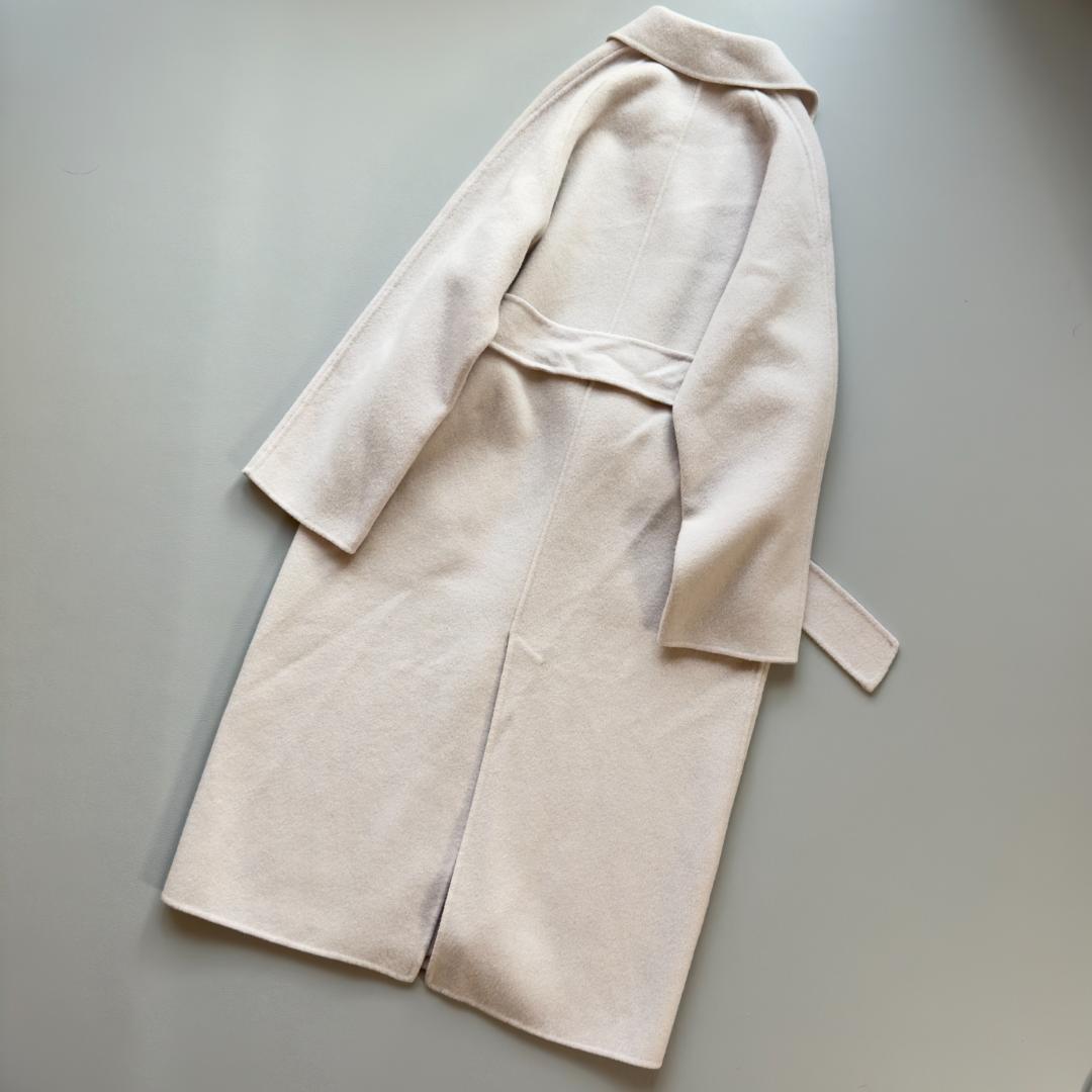 美品　N.O.R.C ノーカラー ロング ウールリバーコート ラベンダー　1_画像8