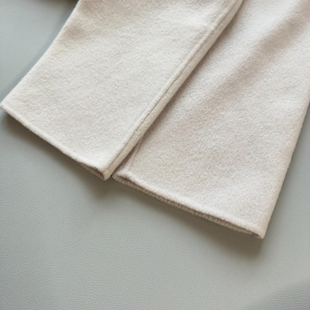 美品　N.O.R.C ノーカラー ロング ウールリバーコート ラベンダー　1_画像9