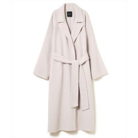 美品　N.O.R.C ノーカラー ロング ウールリバーコート ラベンダー　1_画像3