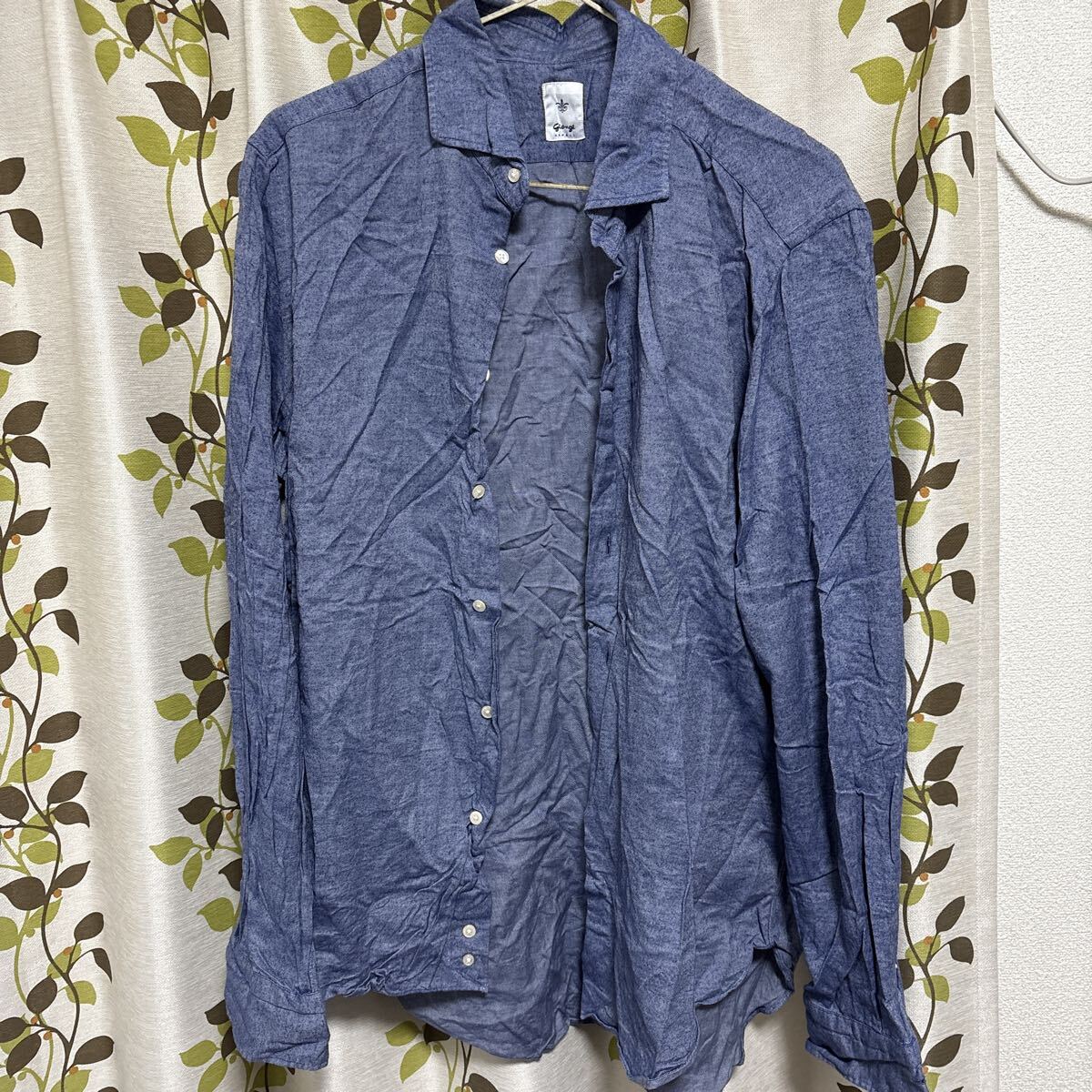 ships シップス ライトブルー 長袖シャツ L_画像1