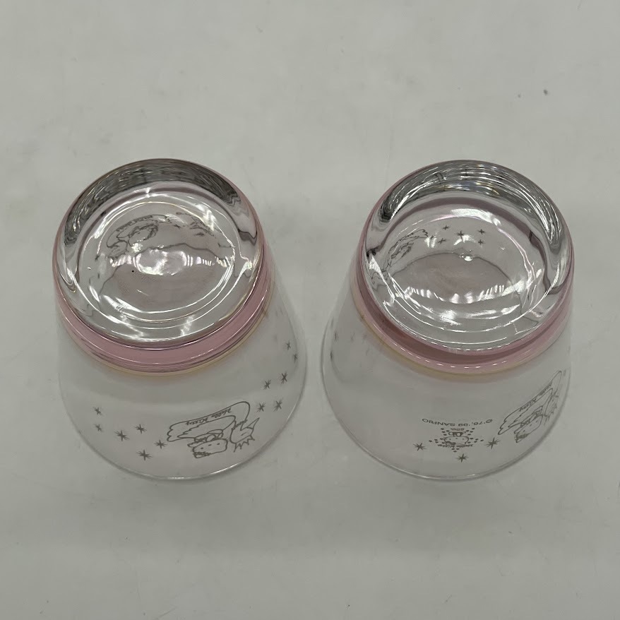 ★sm2469　未使用品　ハローキティ　25th　記念　グラス　2個セット　サンリオ　コップ 　25周年　ピンク　キティちゃん　コレクション★_画像5