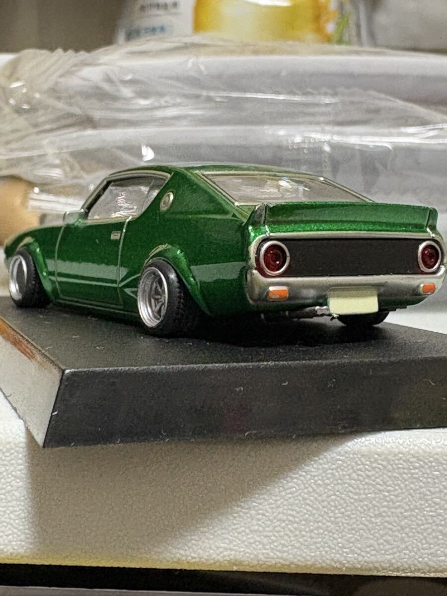 廃版 アオシマ 1/64 グラチャン ケンメリ 2Dr 足回り加工済 カスタム AOSHIMA 日産 スカイライン シャコタン 旧車 族車 ロングノーズ_画像8