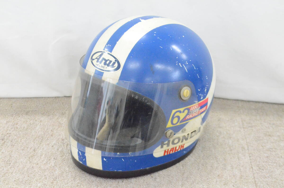 E◆Arai アライ X-75 racing? SNELL 1975 54-56cm Sサイズ ブルー ホワイト バイク フルフェイス ヘルメット◆_画像1
