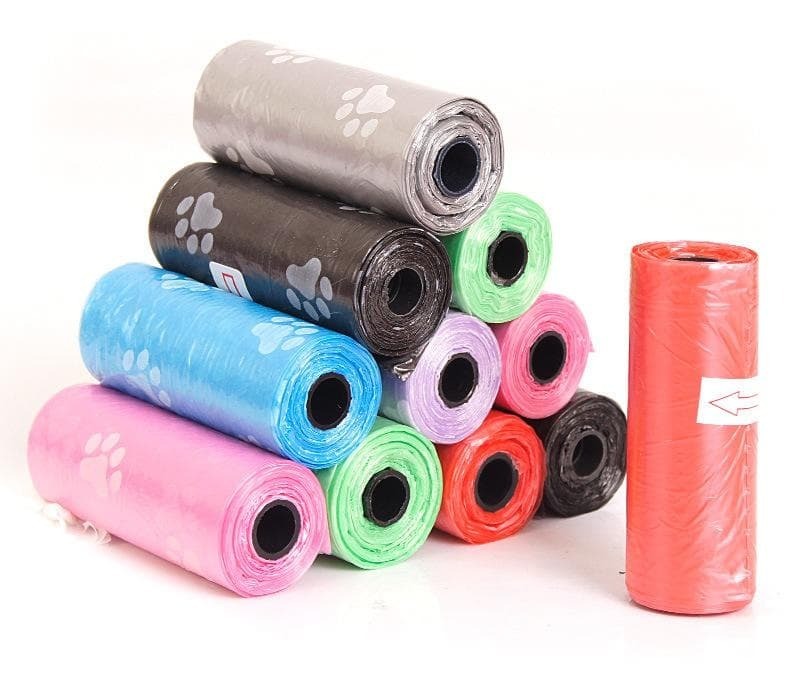 うんち袋 オムツ 肉球柄 ペット 赤ちゃん 防災 ロールタイプ 30本　マナー袋 大量 お得 消臭 お散歩 ベビー おむつ処理袋 にくきゅう柄_画像2
