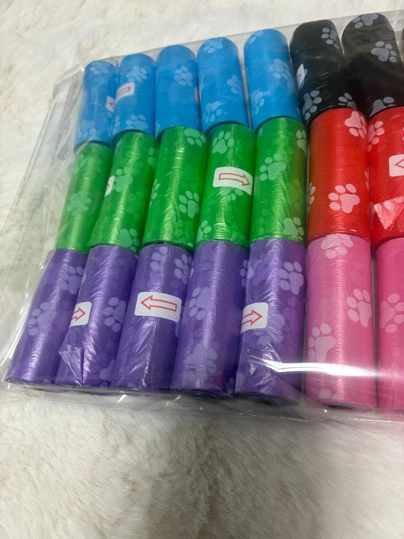 うんち袋 オムツ 肉球柄 ペット 赤ちゃん 防災 ロールタイプ 30本　マナー袋 大量 お得 消臭 お散歩 ベビー おむつ処理袋 にくきゅう柄_画像5