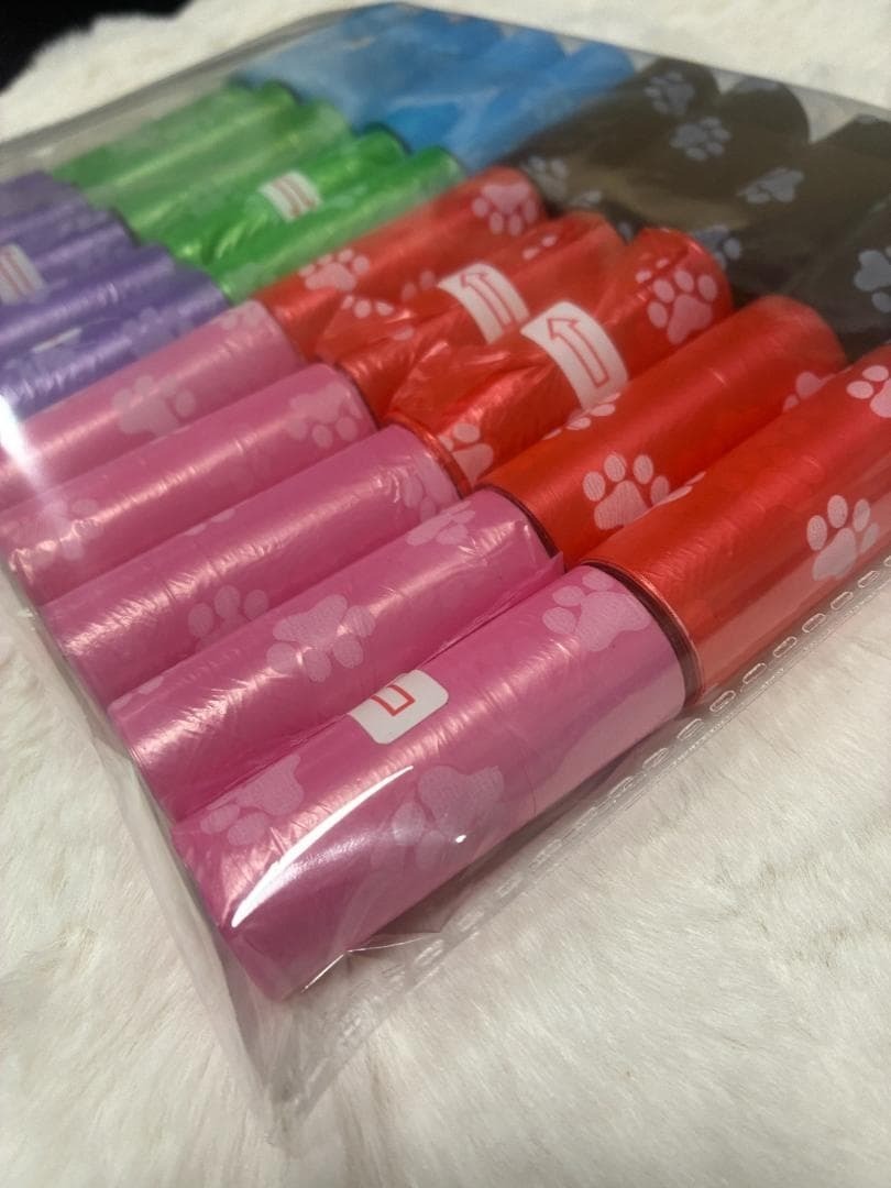 うんち袋 オムツ 肉球柄 ペット 赤ちゃん 防災 ロールタイプ 30本　マナー袋 大量 お得 消臭 お散歩 ベビー おむつ処理袋 にくきゅう柄_画像6