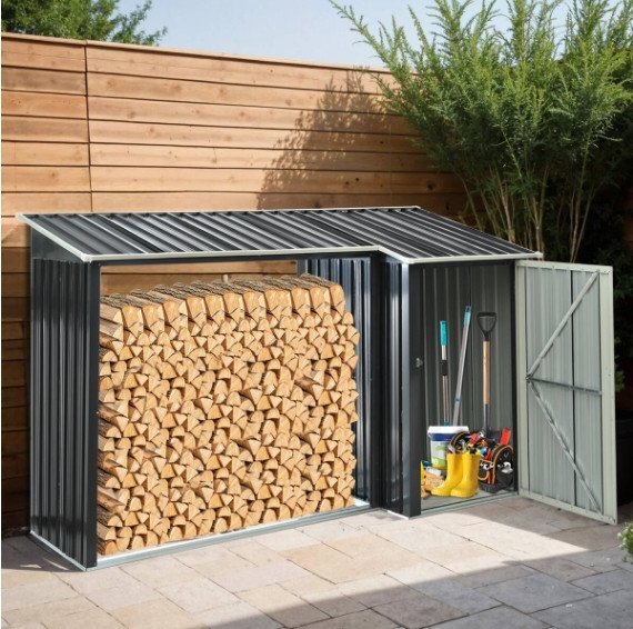  скорость рассылка * дрова маленький магазин & шкаф L270xW92xH158cm наружный на крыше установлен дрова подставка выдерживаемая нагрузка 300KG место хранения дрова полки дрова держатель дрова класть полки дровяная печь товары 