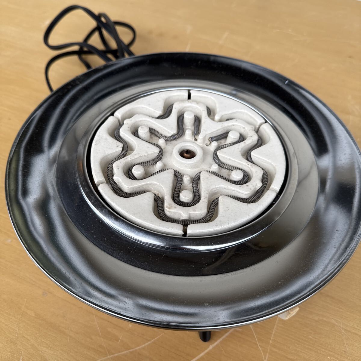 ナショナル　高能率600Wコンロ　丸型　NK-682 松下電気産業株式会社　赤　 昭和レトロ　電源動作確認済み_画像7