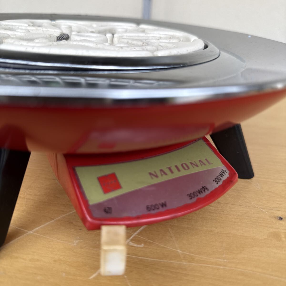 ナショナル　高能率600Wコンロ　丸型　NK-682 松下電気産業株式会社　赤　 昭和レトロ　電源動作確認済み_画像8