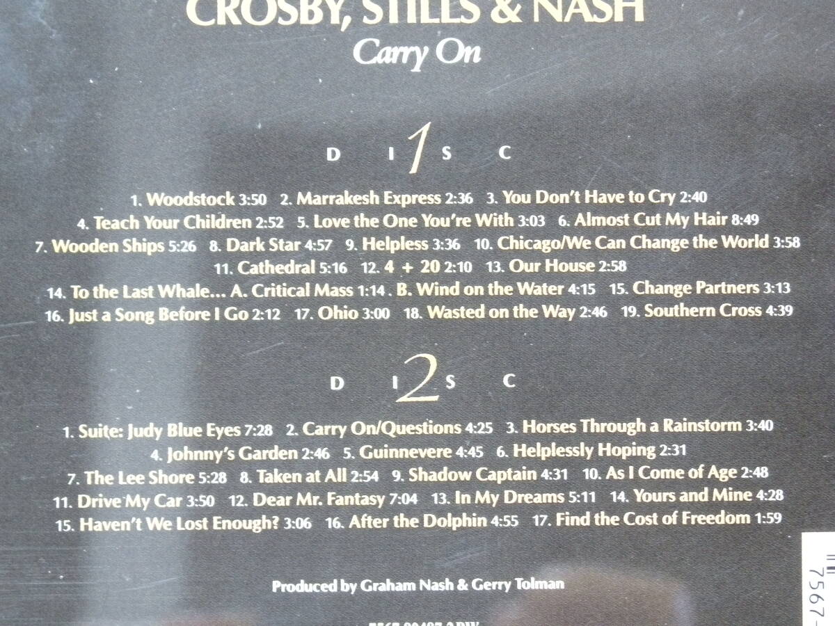 ＜美品＞　クロスビー,スティルス＆ナッシュ　CROSBY,STILLS & NASH 　/　Carry On　　（CD2枚組）　　輸入盤　　（CSNY)_画像7