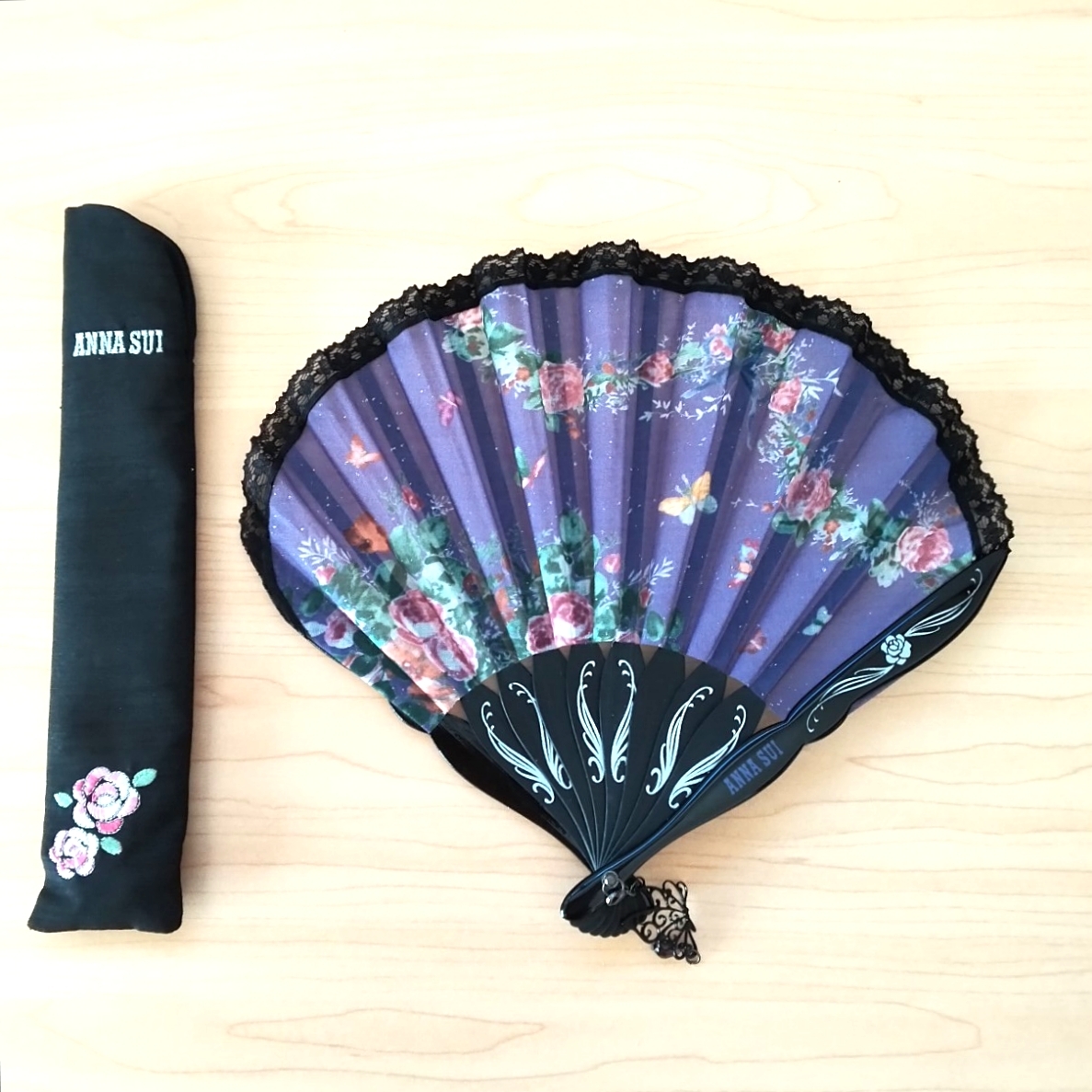 アナスイ　雑貨まとめ　ANNA SUI 　ポーチ　扇子　マスクケース　巾着袋　鏡　マスキングテープ　K−41_画像6