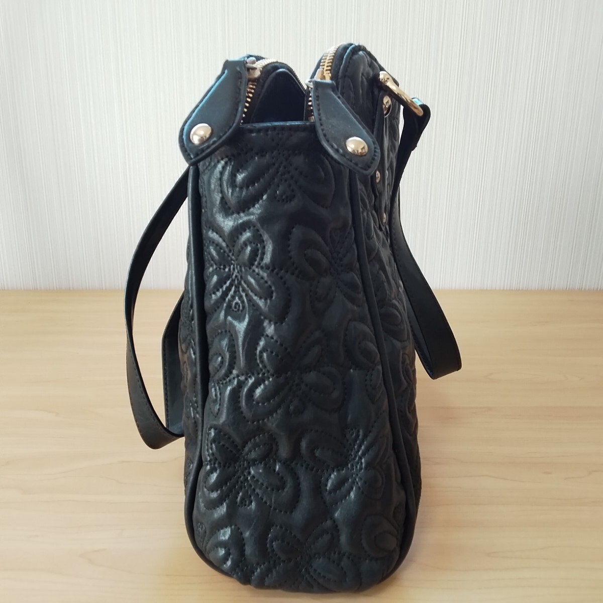 アナスイ トートバッグ　 ブラック　 ショルダーバッグ　 ANNA SUI　K−55_画像3