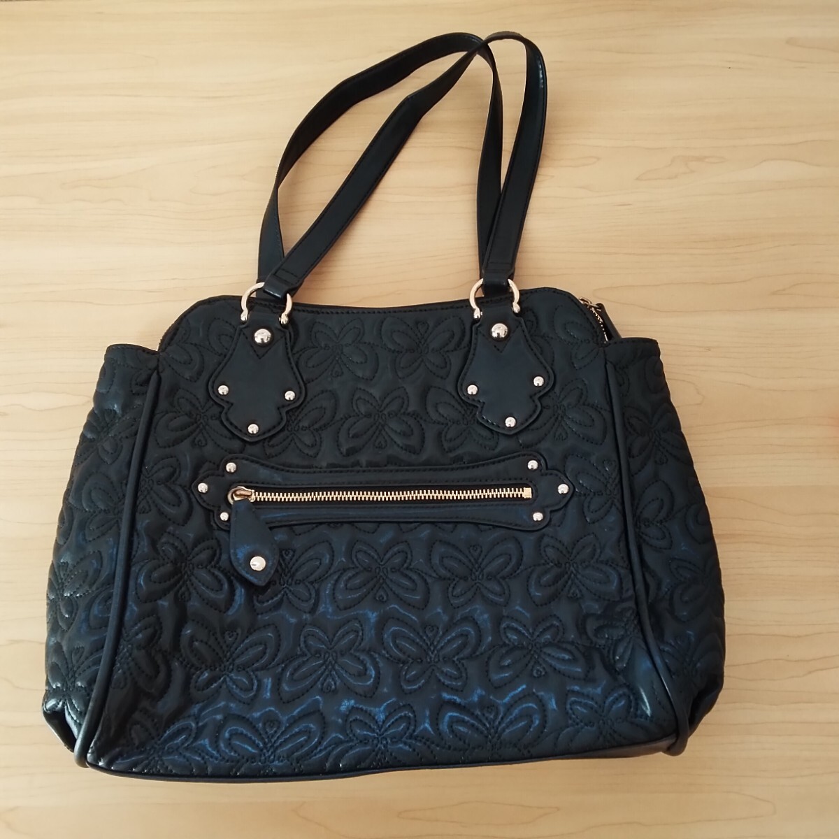 アナスイ トートバッグ　 ブラック　 ショルダーバッグ　 ANNA SUI　K−55_画像5