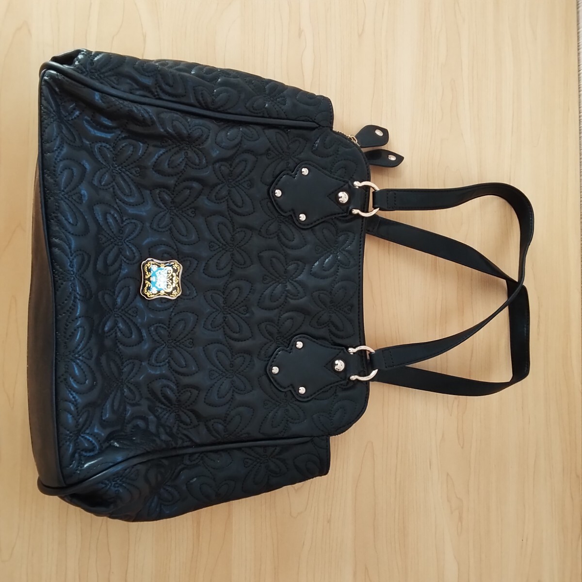 アナスイ トートバッグ　 ブラック　 ショルダーバッグ　 ANNA SUI　K−55_画像6