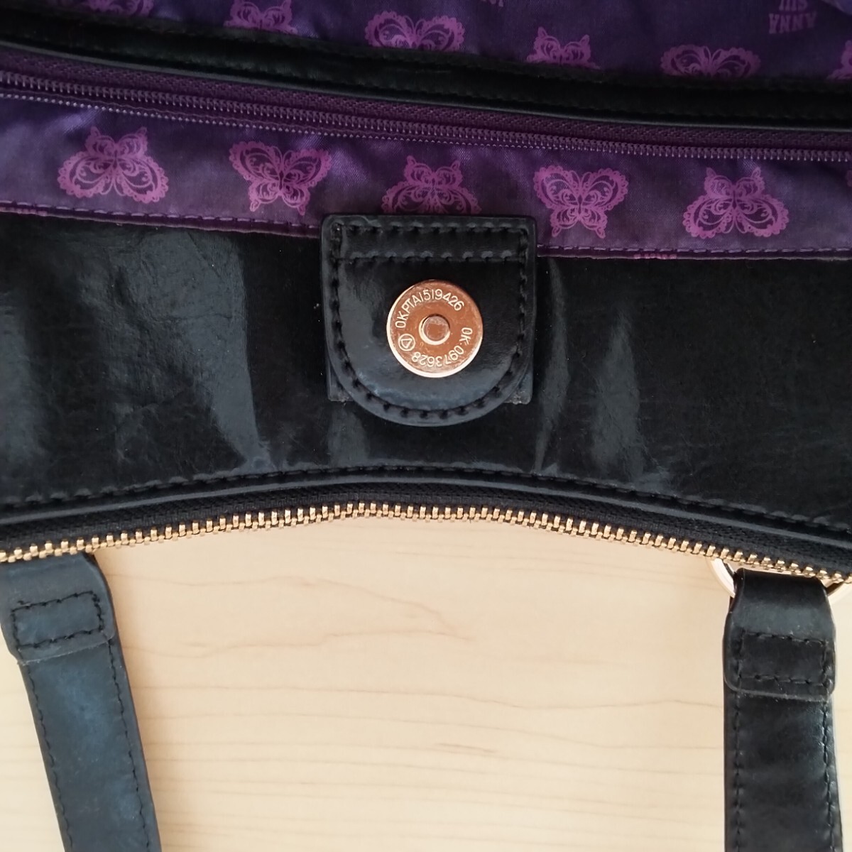 アナスイ トートバッグ　 ブラック　 ショルダーバッグ　 ANNA SUI　K−55_画像10